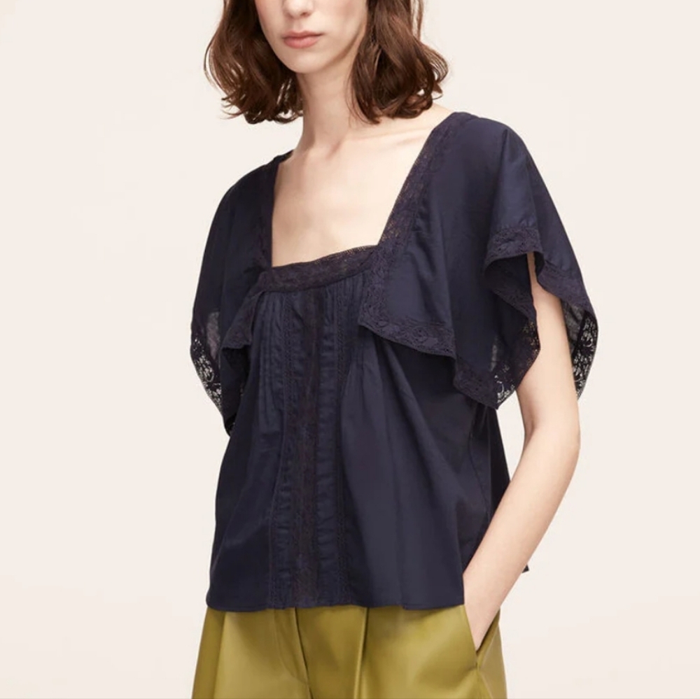Rebecca Taylor Women's Lace Insert Top